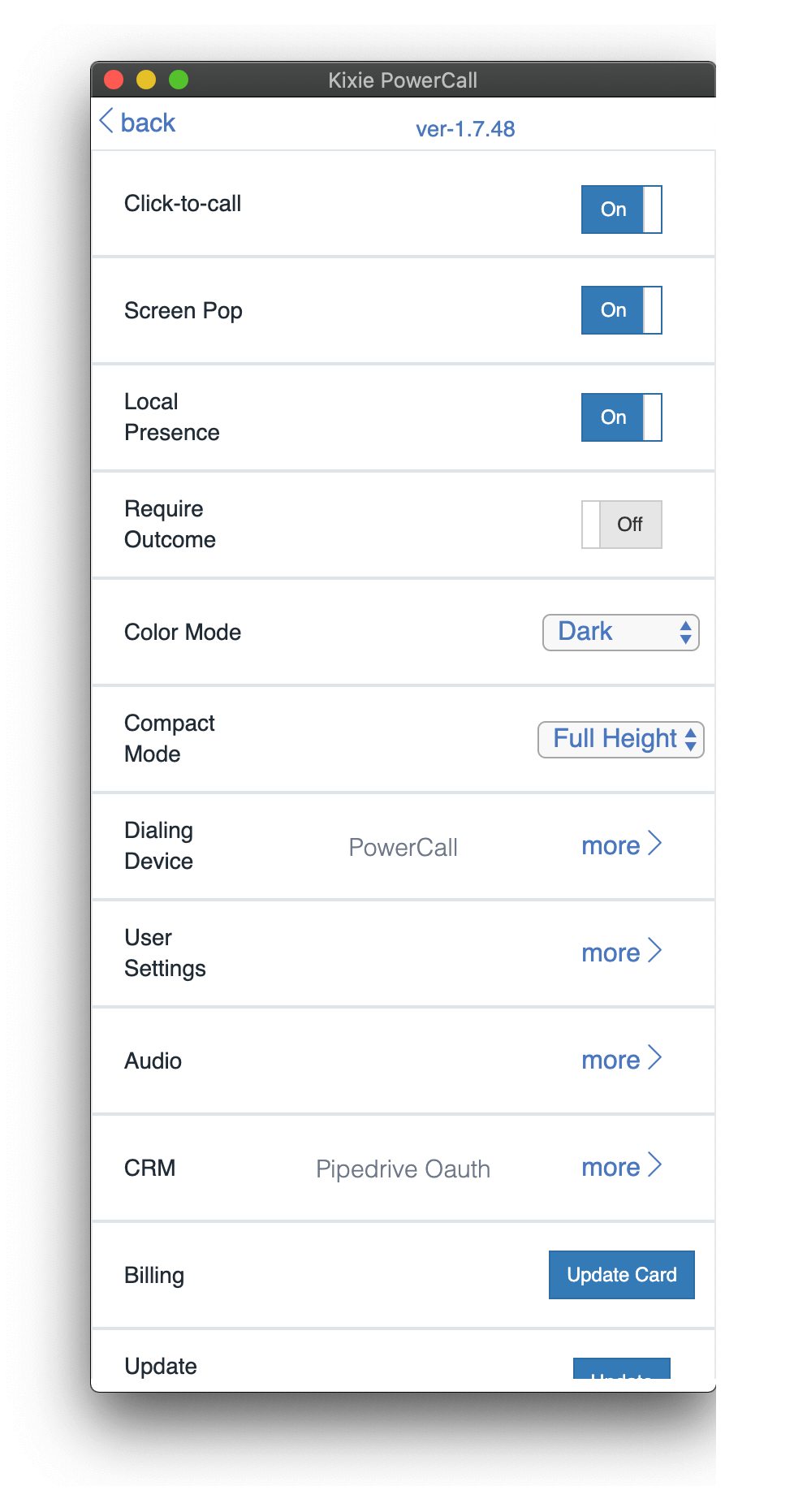 Dialer Settings Menu video